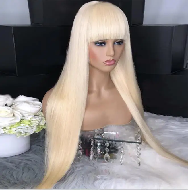platinum blonde Предпочтительный небесно-голубого цвета, челка 13x6 прямо Синтетические волосы на кружеве парик бразильский Реми платиновой блондинки из Синтетические волосы на кружеве человеческих волос парики для чернокожих Для женщин - Цвет: platinum blonde