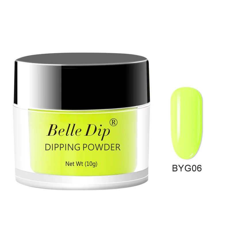 BELLE DIP неоновая пудра с блестками 10 г долговечная естественная воздушная сухая блестящая флуоресцентная неоновая пудра для украшения ногтей - Цвет: BYG06