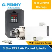 300 кВт ER25 шпиндель с воздушным охлаждением 0,01 Гц керамические шариковые подшипники квадратный шпиндель ER25 цанговые 4 шт подшипники мм точность и 4 кВт VFD