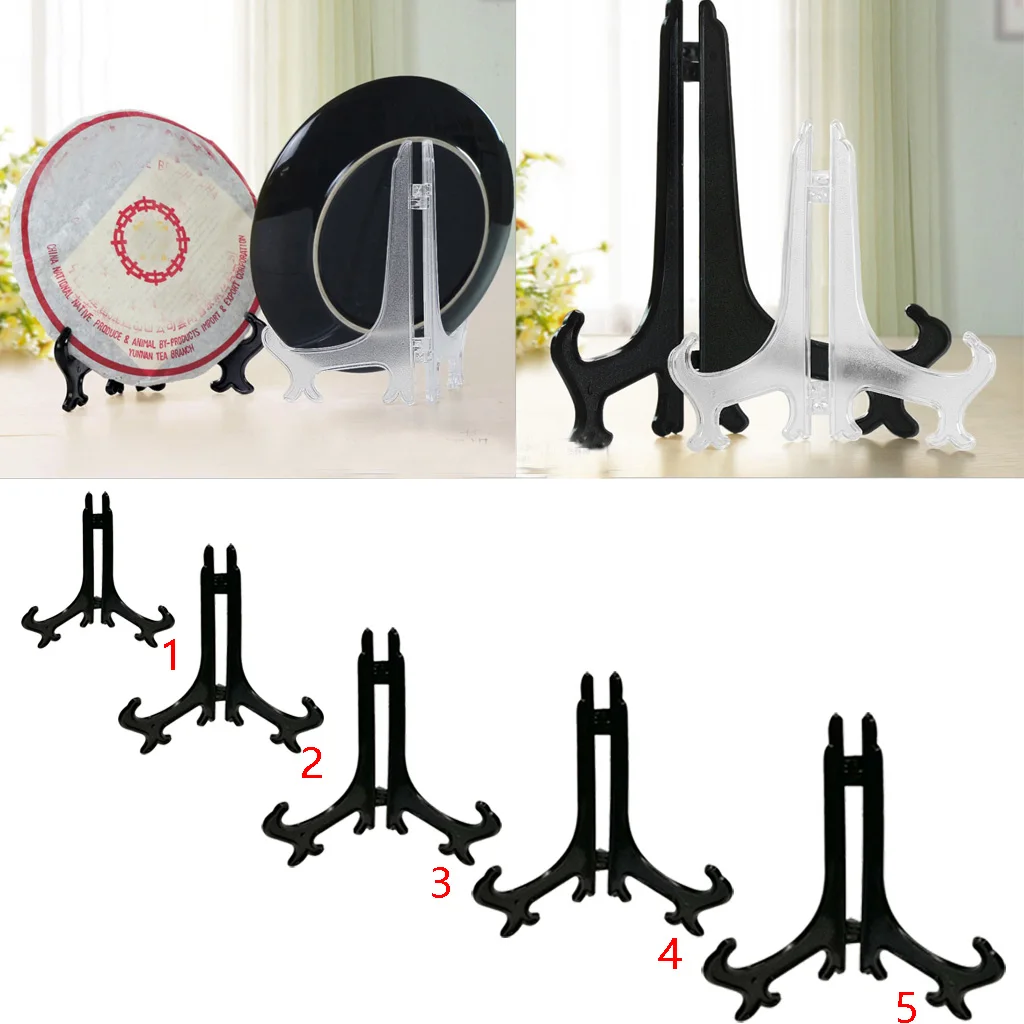 5pcs 4''-12'' Display Stand Black Easels Plate Display Photo Holder Stand Displays Picture Frames Cookbooks Decorative Plates