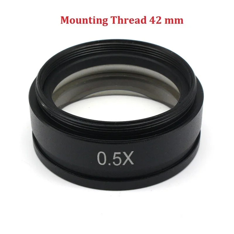 0.5X Barlow Auxiliary lens Mounting Thread M42 M48 M50 for Stereo Microscope 