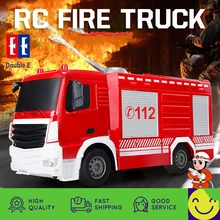 

Double E 1: 16 RC Car Fire Truck 2.4G Radio Control Construction Water Jet Vehicles Toys Kids Gift Educational toy Children Car