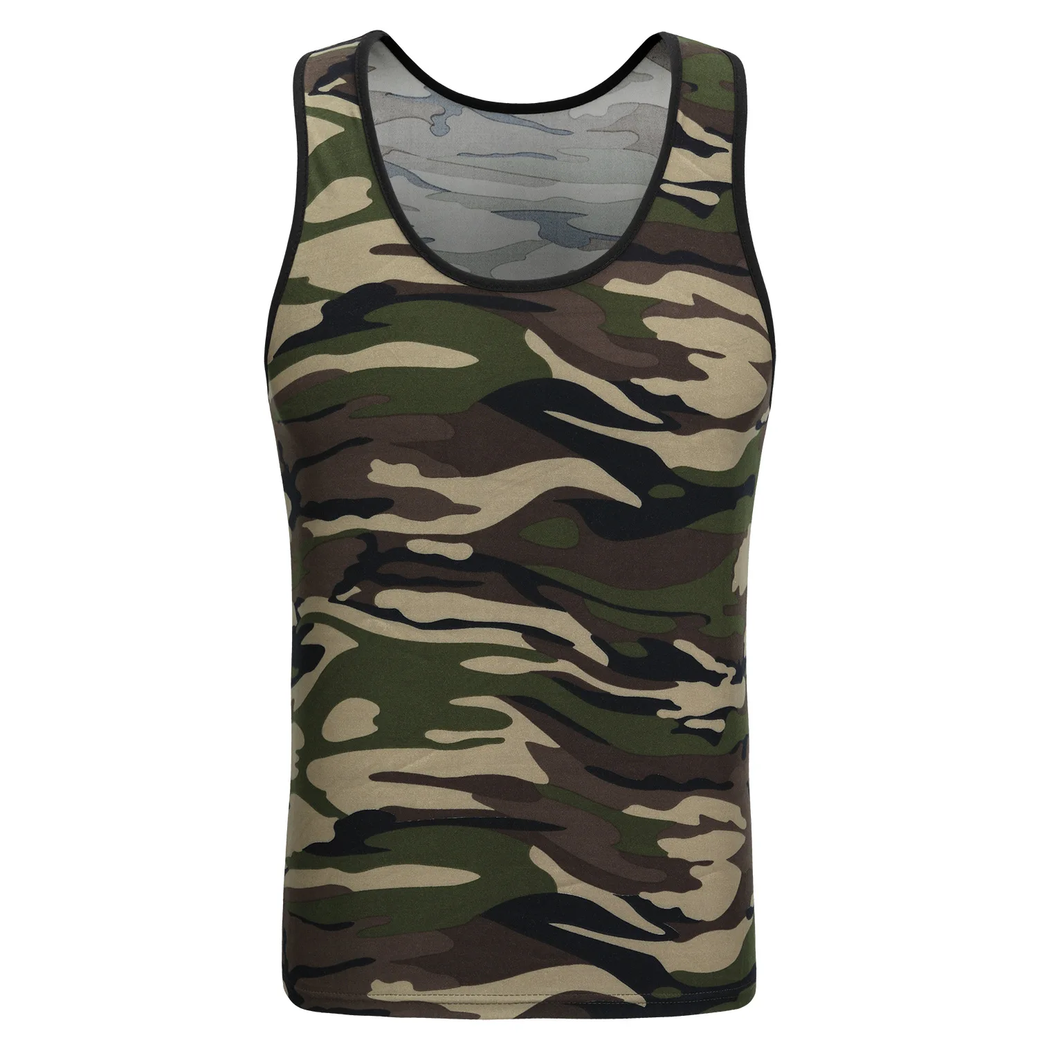 

2019 New Style Vest Men's Sports Fitness Tight Base Camouflage Khan MEN'S Vest