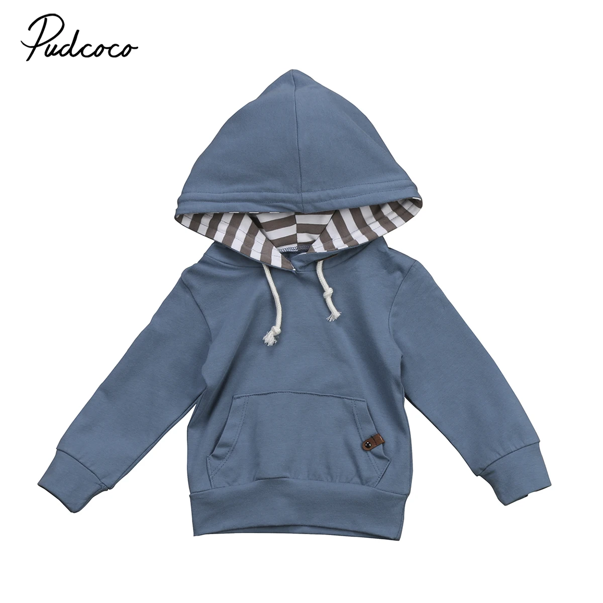 Pudcoco/брендовая одежда для маленьких мальчиков; одежда для братьев; Осенняя толстовка с капюшоном; Осенний комбинезон с капюшоном; комбинезон; одежда для малышей - Цвет: Небесно-голубой