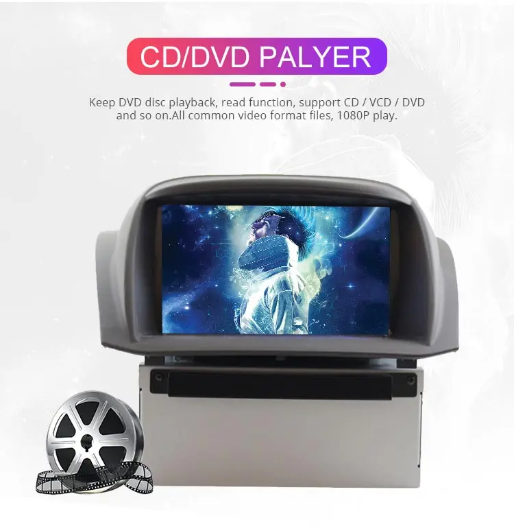 Perfect Besina Android 9.0 Car DVD Player For Ford Fiesta 2008-2017 2 Din Car Radio GPS Navigation WiFi Car Multimedia Player Stereo RDS 4