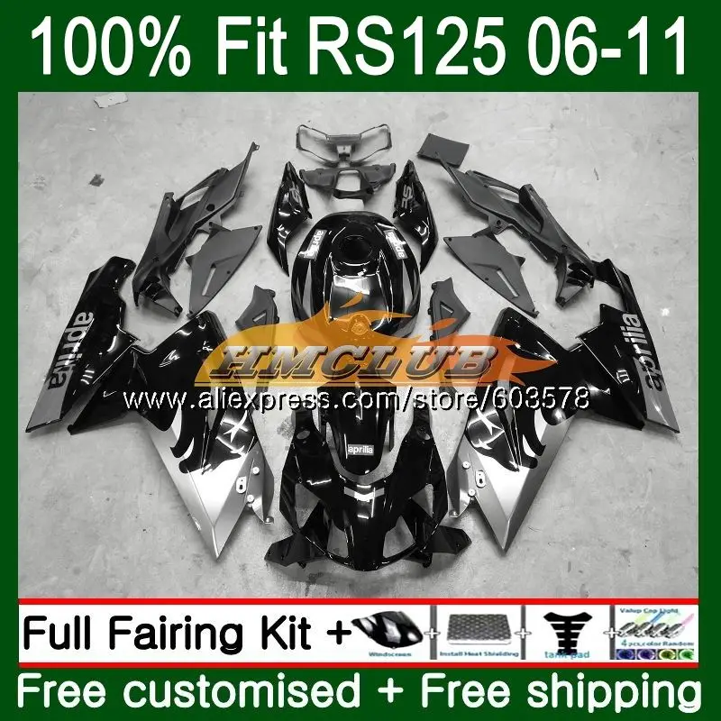 Инъекции для Aprilia RS-125 2006 2007 2008 2009 2010 2011 40CL. 15 цвета: золотистый, Серебристый Серый RS 125 RS4 RSV125 RS125 06 07 08 09 10 11 обтекатель