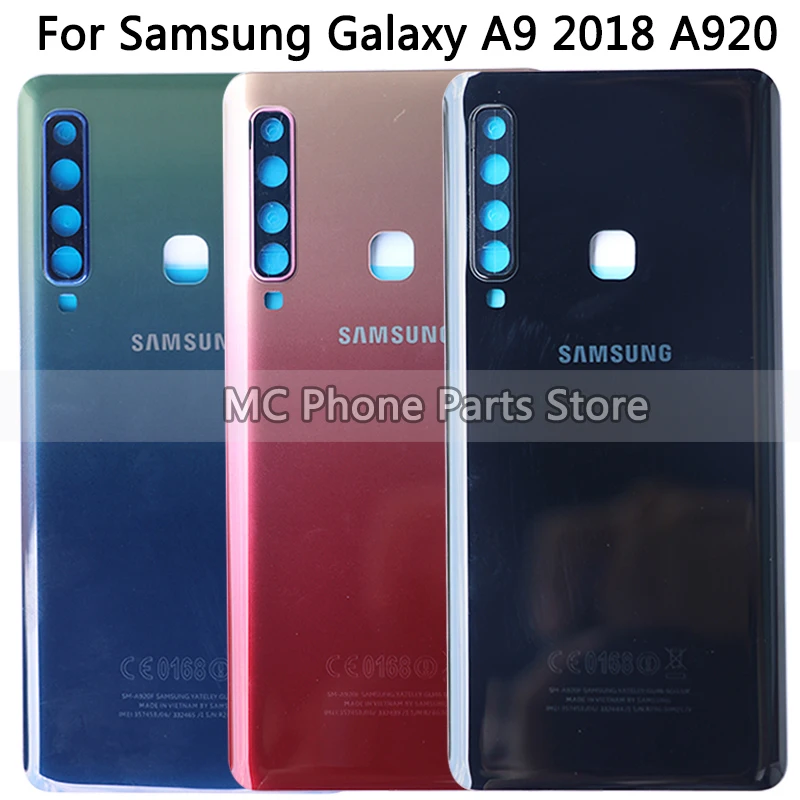 10 шт Для SAMSUNG Galaxy A9 A920 задняя крышка Задняя стеклянная крышка Корпус чехол с оправа объектива камеры A9 A920 крышка батареи