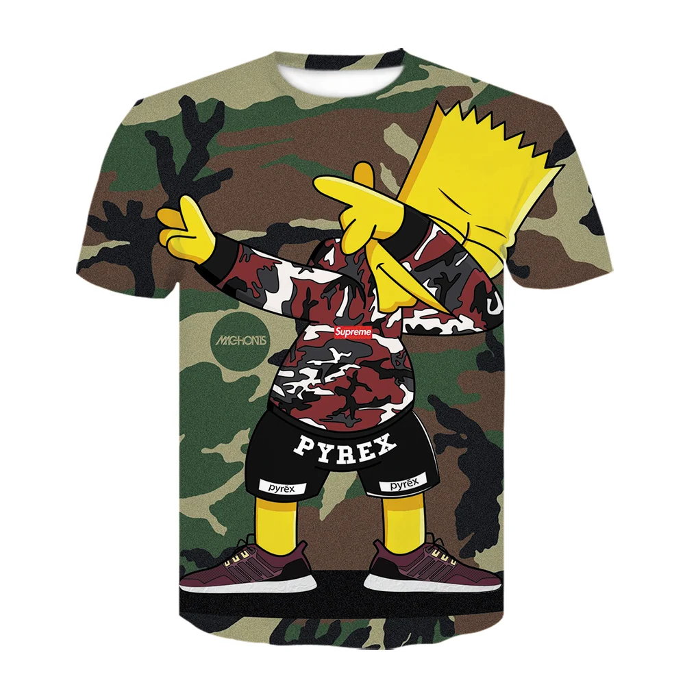 Футболка с 3D принтом из аниме для мужчин и женщин футболка изображением Симпсона