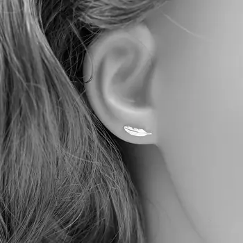 

Real. 1pair 925 Sterling Silver angel wings Bird Feather Stud Earrings for Women Girls Sterling-Silver-Jewelry GTLE1156