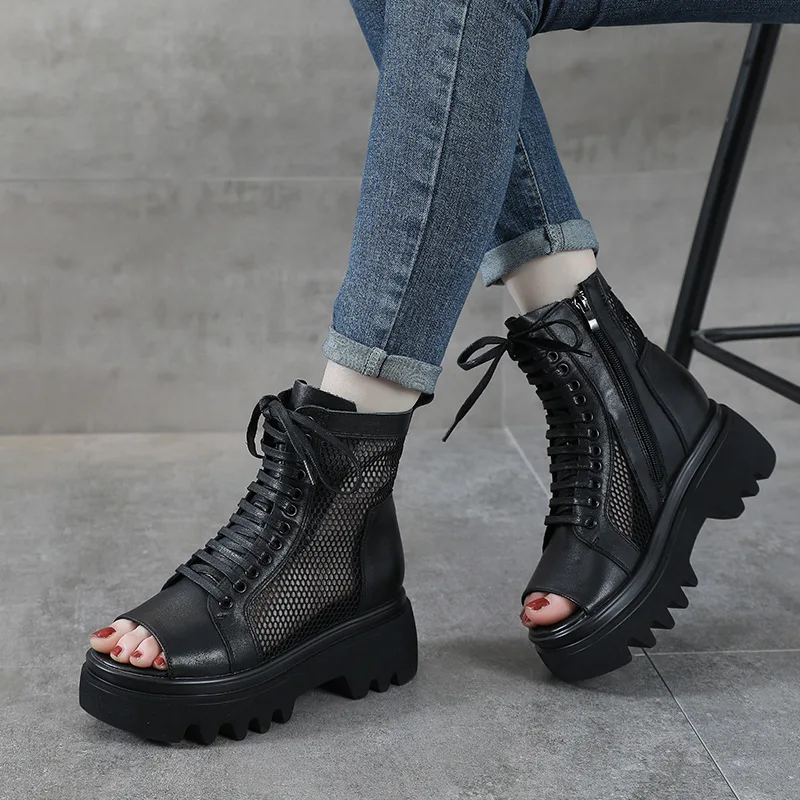 New Fashional Black High Heel Real Genuine Leather Women Summer Sandals
