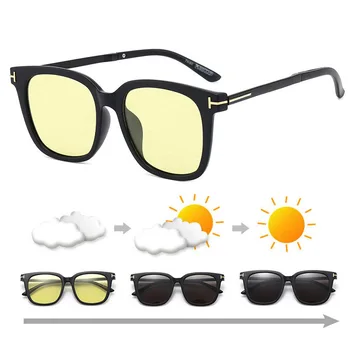 

TR90 Oversized Polarized Sunglasses Men Vintage Square Sun Glasses Women Retro Driving Sunglass Photochromic Sunglasses UV400