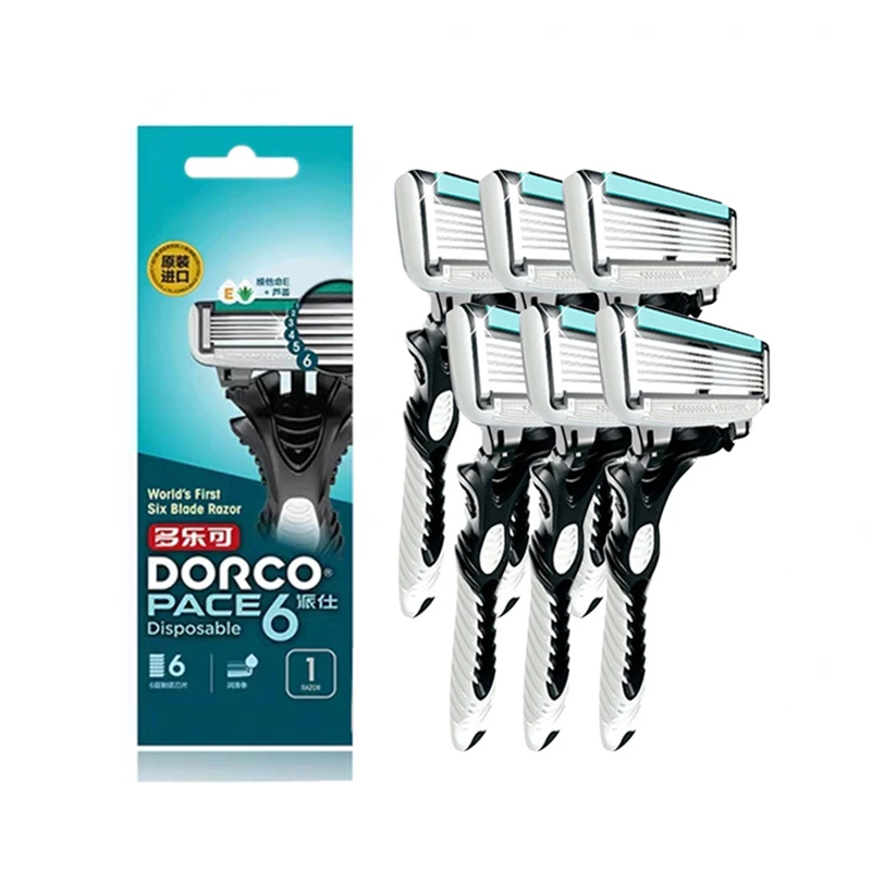 6 шт. мужские бритвенные лезвия кассеты для бритья Мужская бритва DORCO Pace слойная