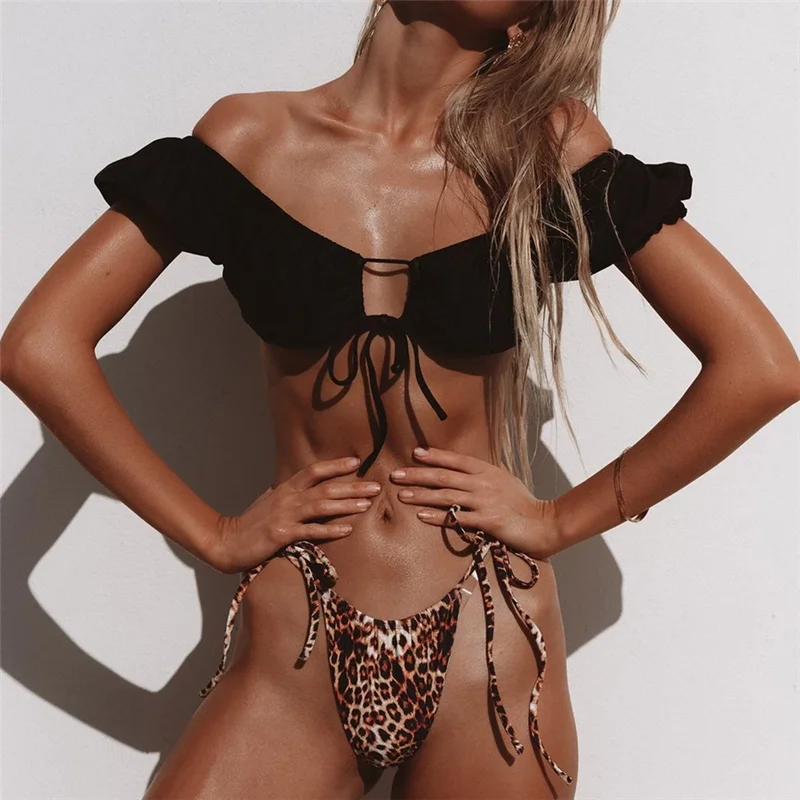 Mossha Red Bikini Set: String Swimsuit for Women - High Cut Swimwear in Fashionable Summer Bathers, featuring Ruffled Biquini image 4