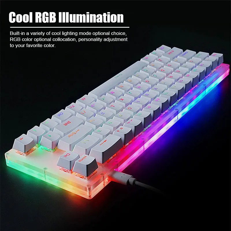 US $61.99 Gamakay Womier K66 Keyboard Swappable Gaming Mechanical Keyboard TyceC Wired RGB Backlit Gateron Switch Keyboard for PC Laptop