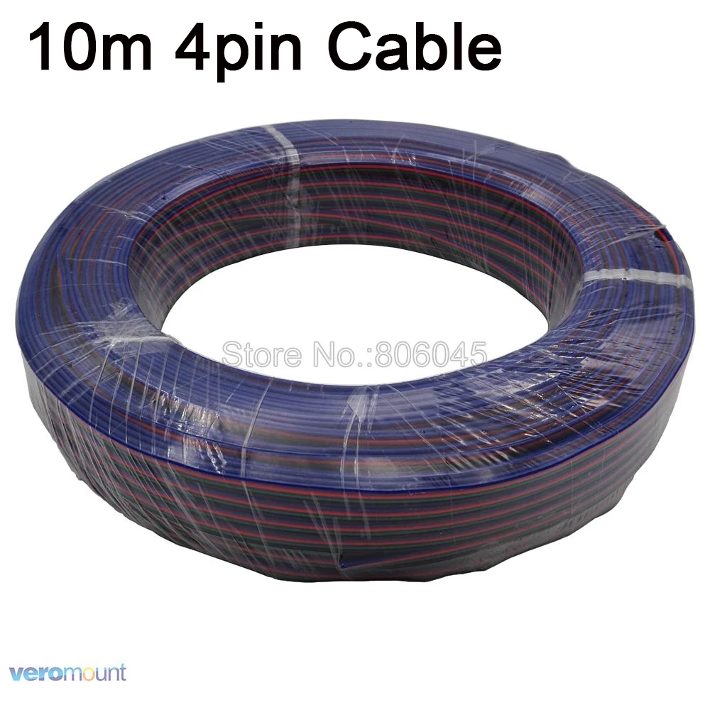 10 м/лот 2pin 3pin 4pin 5Pin 6pin 22AWG удлинитель электрические провода с разъемом светодиодный разъем для 5050 RGBW RGB CCT одиночный Цвет Светодиодная лента - Цвет: 10m 4pin Cable