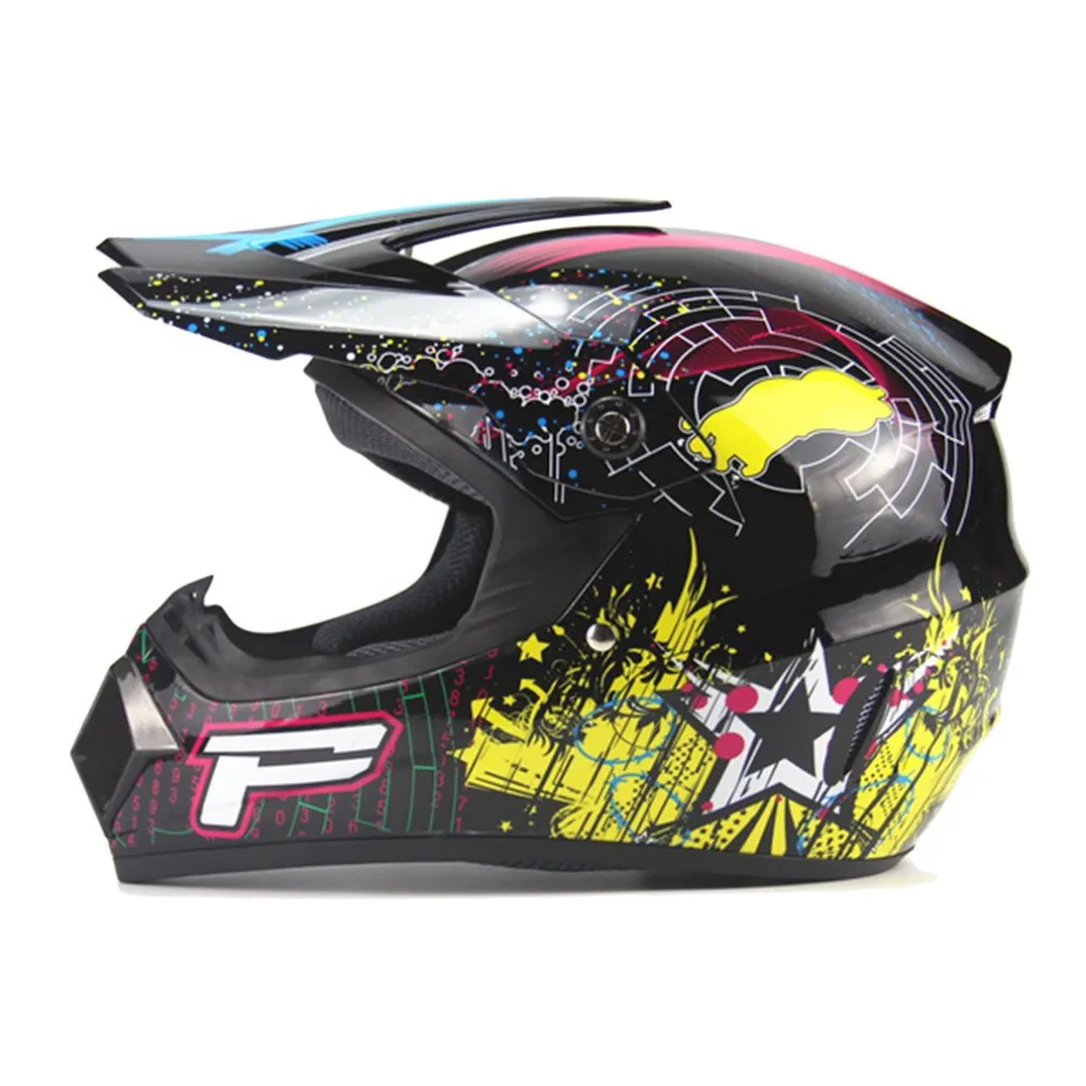 Breathable Motorcycle Helmet 3PCS/SET M/L/XL Lightweight Full Face Racing Motorcycle Safety Unisex ABS Shell Motorbike Helmet