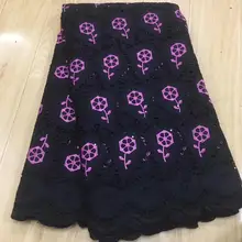 В нигерийском стиле кружевных тканей высокого качества, цветные ткани dentelle швейцарские кружева ткань из Дубая вуаль suisses Африканский 5 ярдов