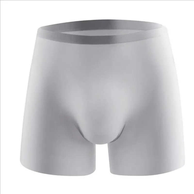 Men's 3D One-piece Underwear Boxershort Sexy Ice Silk Breathable Seamless Transparent Soft Briefs Shorts Bulge Pouch Underpants