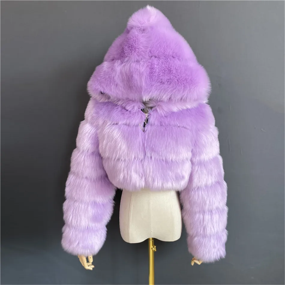 long down puffer coat S-3XL Fox Jackets Women 2021 Winter Top Fashion Pink Faux Fur Coat Elegant Thick Warm Outerwear Fake Fur Women Coat long puffer jacket