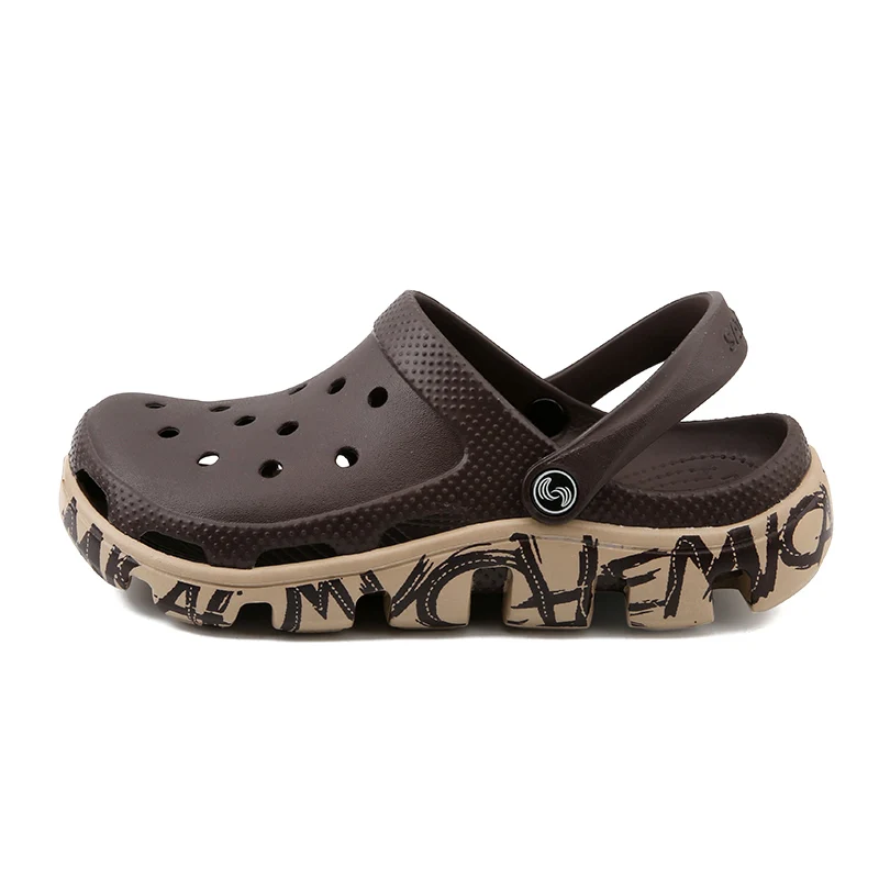 Original Garden Flip Flops Quick Drying Water Shoes Men Jelly Sport Summer Beach Aqua Slipper Outdoor Sandals Mile Marbled Shoes - Цвет: Кофе