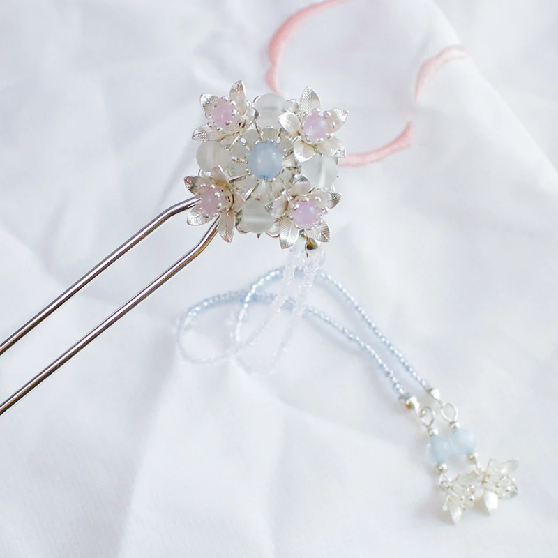 hairpin 1pc Китайский винтажный Небесно-Голубой шпилька для волос ручной работы волосы палочки для волос заколки аксессуары Головные уборы для ханьфу кимоно косплей 1 шт - Цвет: hairpin 1pc
