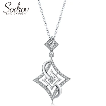 

Sodrov 925 Sterling Silver Classic Chain Necklace Trendy Elegant Fine Jewelry for Women