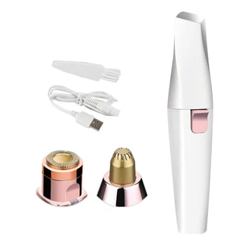 

2 in 1 Eyebrow Trimmer Epilator Electric Face Epilator for Women Mini Lady Shaver Rechargeable Upper Lip Cheek Hair Removal Lips