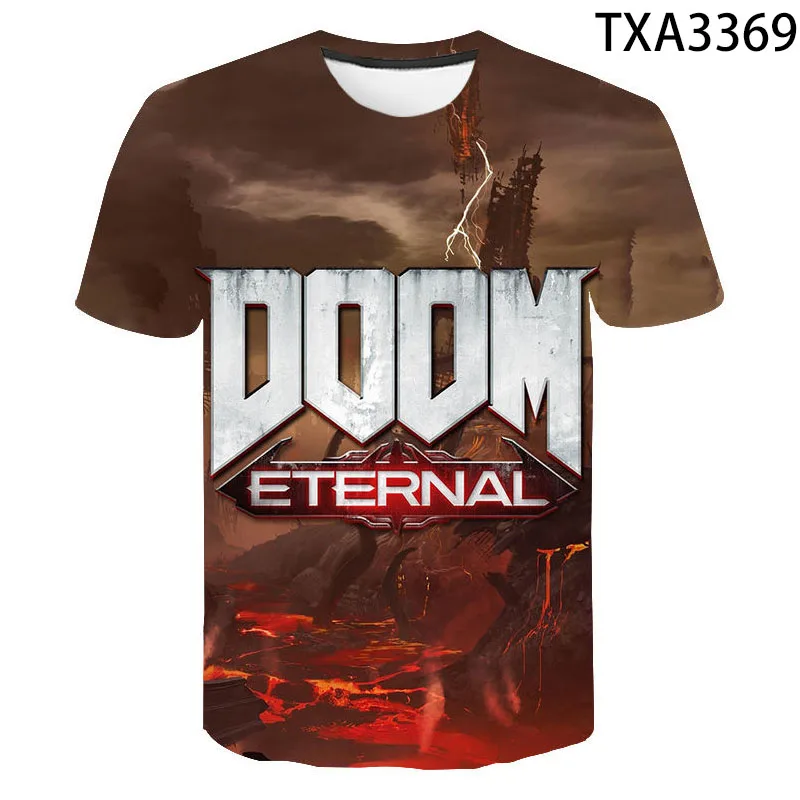 2020 Новые мужские и женские хип-хоп топы Doom Eternal3D Harajuku футболка Удобная детская