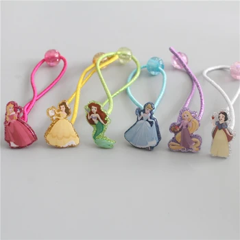 

6 PCS Cute New Six Princesses Kids Elastic Hair Bands Baby Headdress Children Hair Ropes Girls Hair Accessories