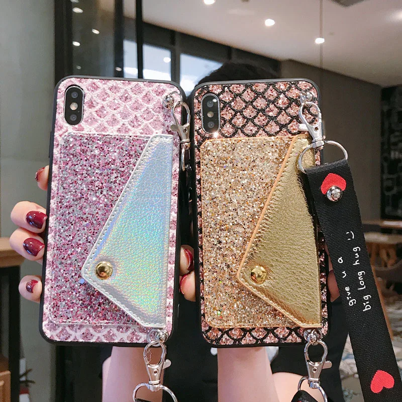 Кошелек с блестками чехол для Samsung Galaxy A7 A9 A9S A6 плюс A70 A50 A30 A20 A10 A80 A90 A5 A2 Core A10E портмоне чехол