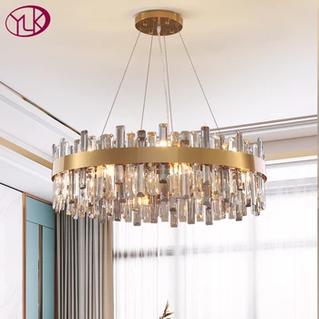 

New Luxury modern chandelier lighting for living room round gold crystal lamp dining room bedroom led cristal light fixtures