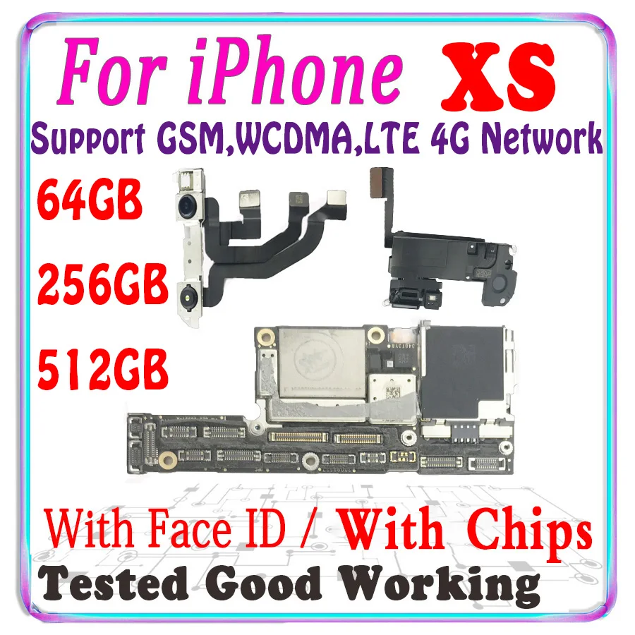 Icloud Gratuito Sbloccato Per Scheda Madre Iphone Xs Con Face Id Per Iphone Xs 64Gb 256Gb 512Gb Aggiornamento Supporto Scheda Logica Originale