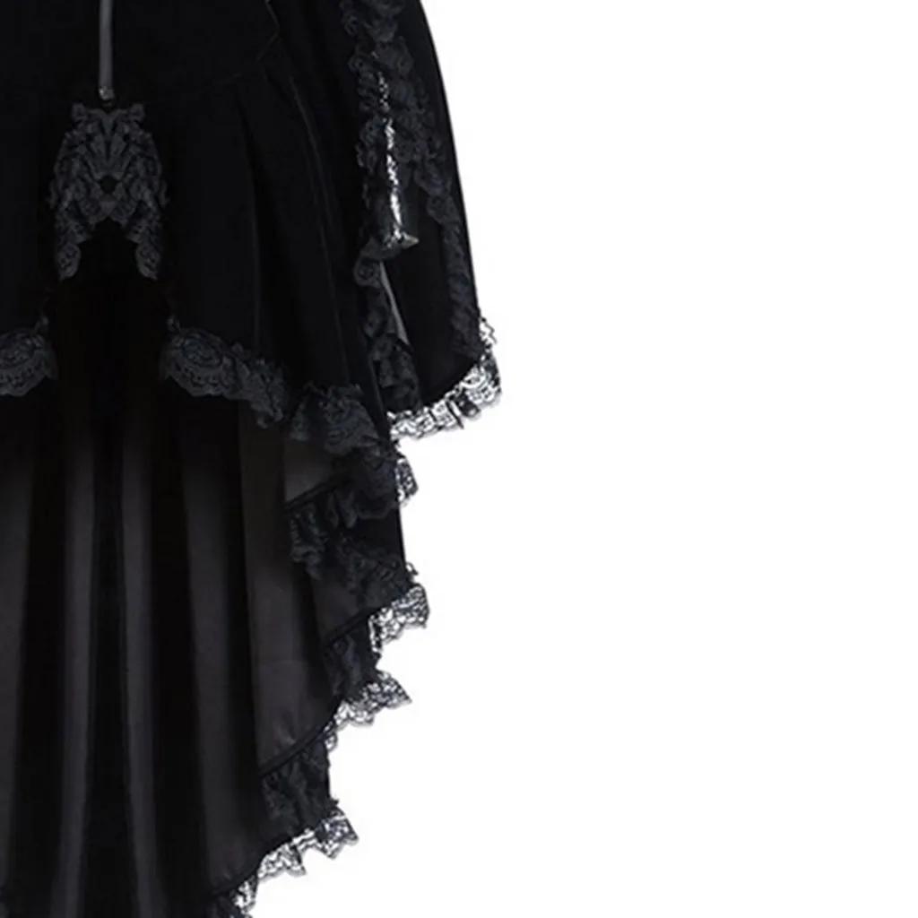 Женская кружевная куртка Goth винтажное пальто в стиле ретро с длинными рукавами и