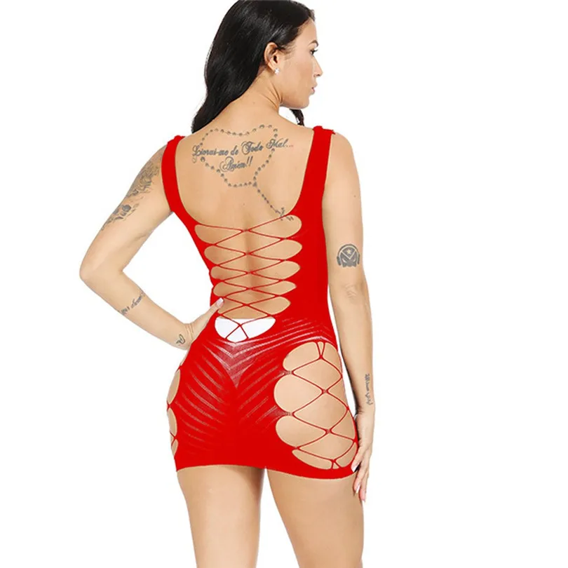 Hoolow Out Erotic Lingerie For Women Teddy Perspective Mesh Nightdress One Size Underwear Soutien Gorge Sexy Erotique 40NOV1132