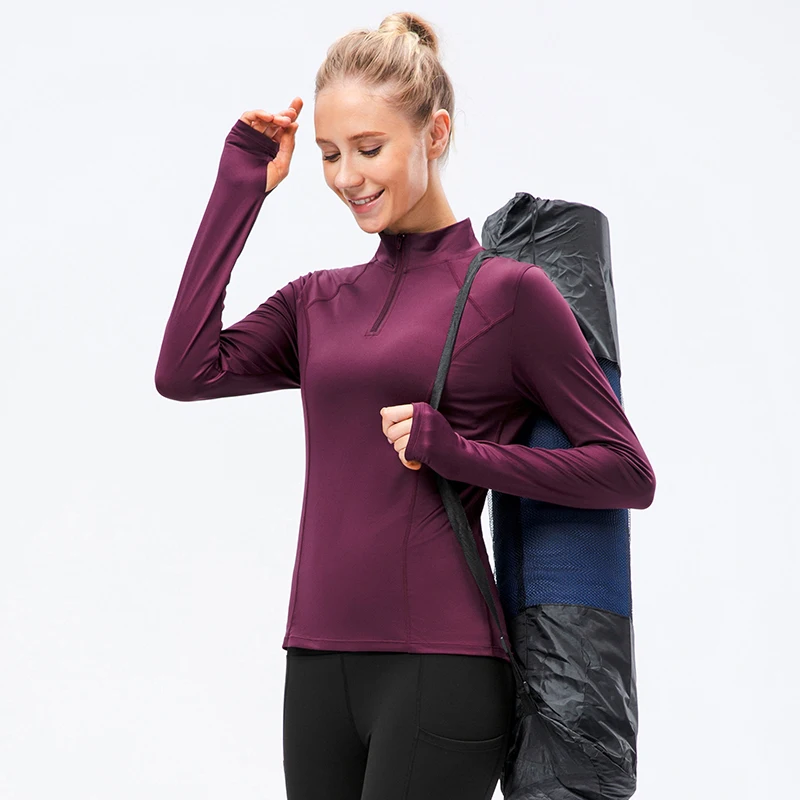 Autumn Winter Long Sleeve Yoga Shirts Women Sport Gym Top Thermal Fitness Top Training Exercise Shirts Women Gym Yoga Clothing