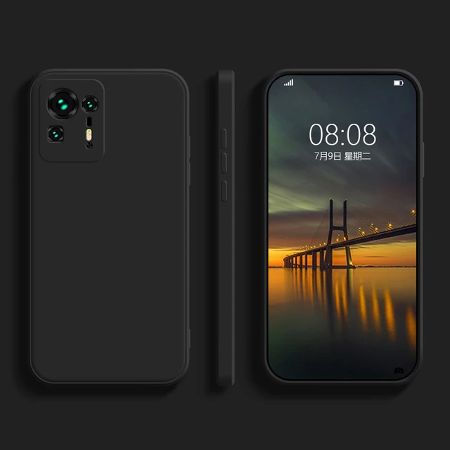 Soft Square Liquid Silicone Case for Xiaomi Mi Mix 4 3 2S 2 Mix4 Mix3 Mix2S 5G Cute Camera Protection Original Phone Cover Funda Black