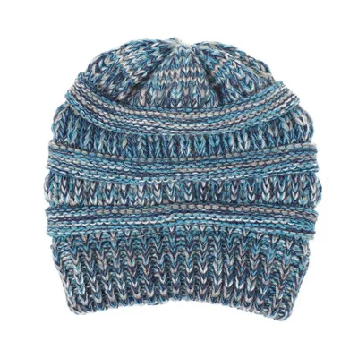 Женская зимняя шапка Skullies Beanies, вязаная шапка с ушками, теплая, конский хвост, толстая шерсть, грязные модные аксессуары, Outdoor-XMC-W6 - Цвет: 3