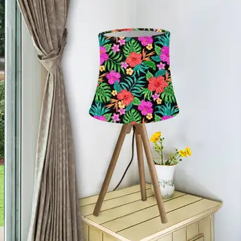 

Lampshade for Table Lamp Hawaii Style Tropical Hibiscus Flower Print Textile Fabrics Modern Wall Lamp Shade Lamp Cover Washable