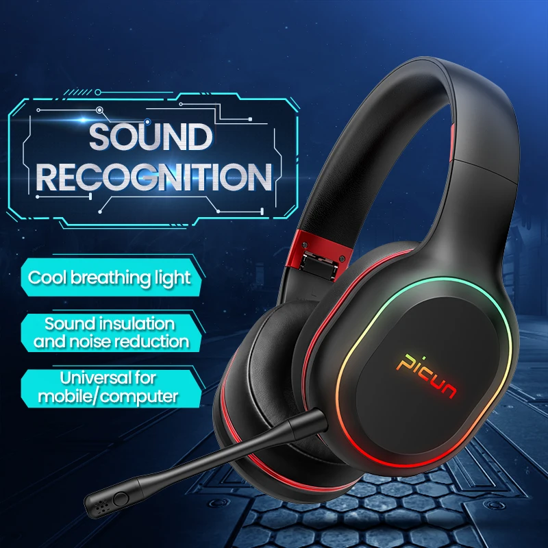 Беспроводные и проводные наушники Bluetooth HIFI светодиодный светильник сильный бас стерео с микрофоном для PS4 Для xbox для Xiaomi MI9 Redmi Note8 huawei