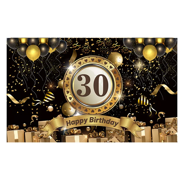 Banniere D Arriere Plan De Joyeux Anniversaire Grand Ballon Noir Et Or Affiche En Etoile Decor De Stand D Arriere Plan Pour Fete D Anniversaire Mur De Photo Aliexpress