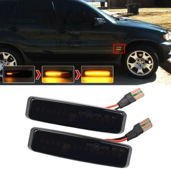 

2Pcs LED Dynamic Turn Signal Light Side Fender Marker Sequential Blinker For BMW 5 Series E39 1995-2003 M5
