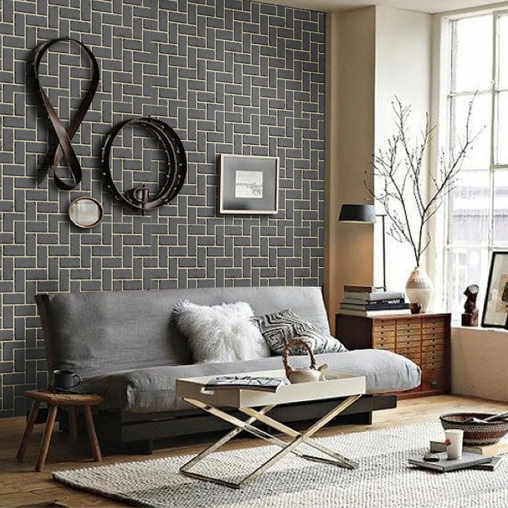 TV Backdrop Self adhesive Rustic Brick Wallpaper Vinyl Waterproof Wall Covering Stickers Bedroom Living Room