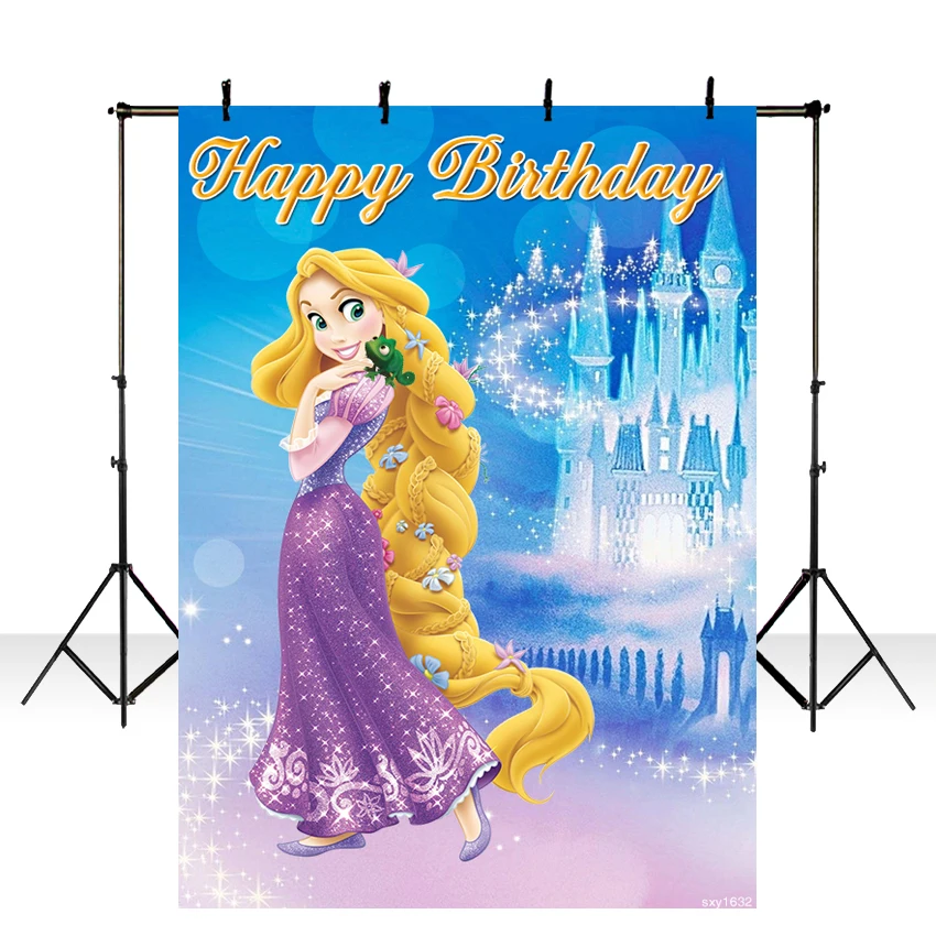 

Mehofoto Tangled Rapunzel Princess Backgrounds Castle Dreamy Girls Birthday Party Photography Backdrop 5x7ft Vinyl Polyester