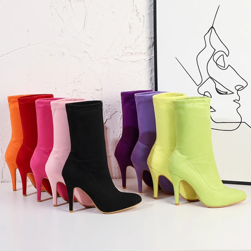 neon green ankle boots