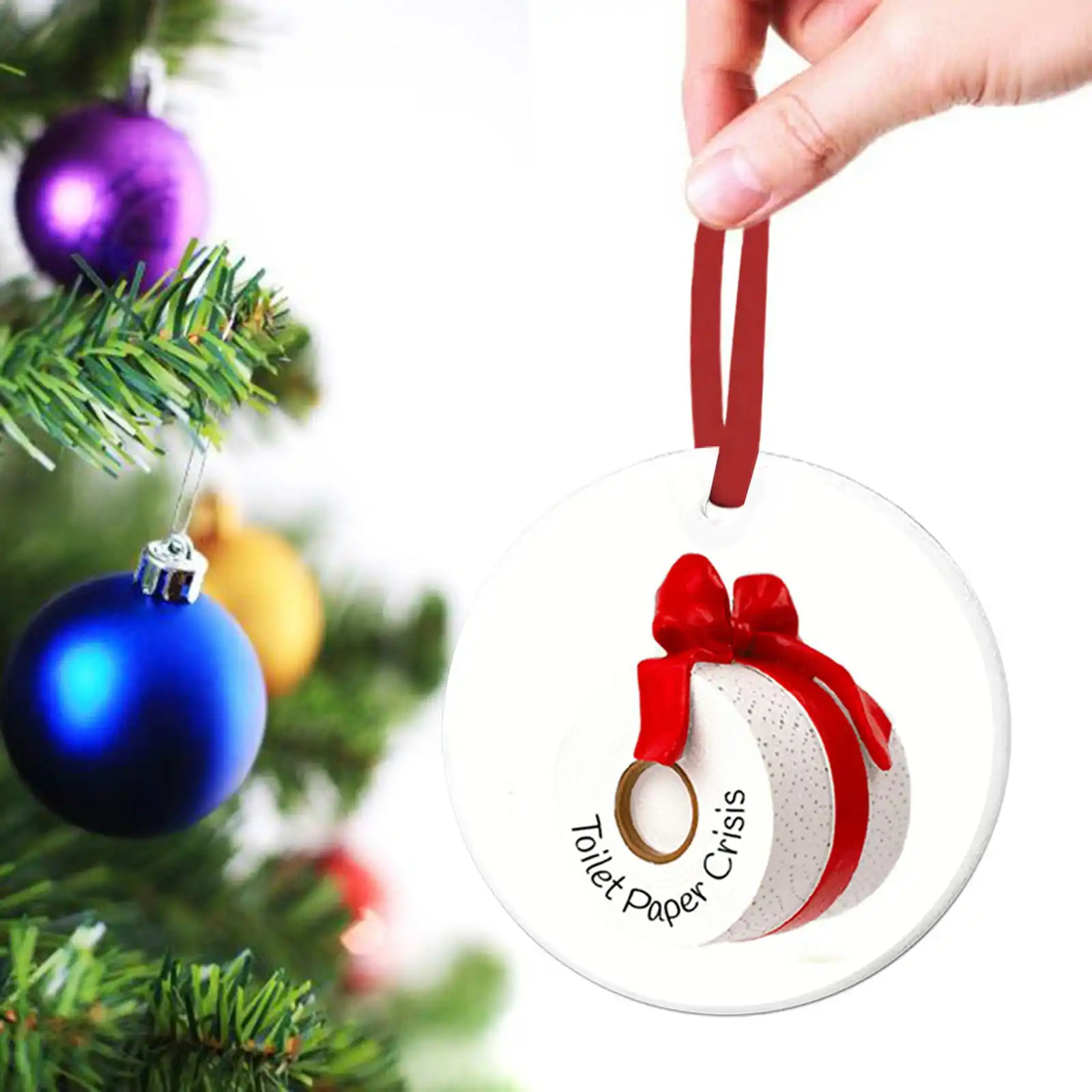 Christmas Mini Round Iron Pendant Toilet Paper Roll Face Mask Cartoon Plaque Christmas Tree Hanging Ornaments Xmas Home Decor Pendant Drop Ornaments Aliexpress