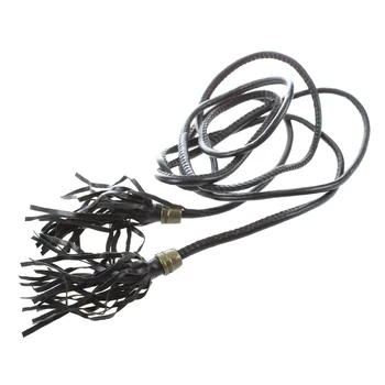 

Soft Faux Leather Tassel Decor Self Tie Skinny Waist Belt for Lady