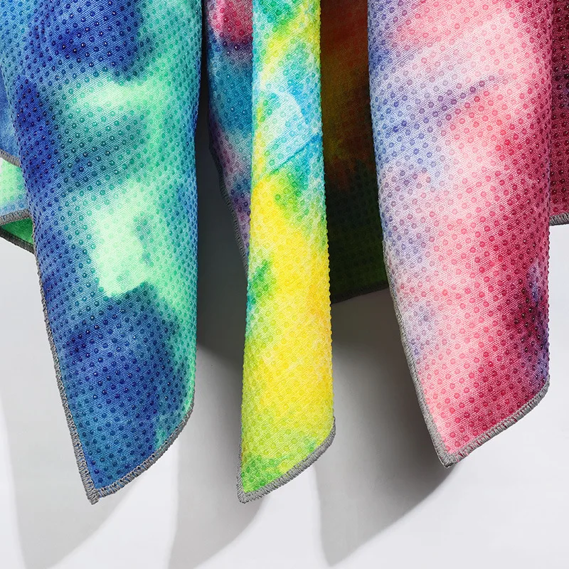 GloryStar одеяло для йоги с принтом Tie-dye, силиконовое нескользящее утолщенное Впитывающее пот полотенце для йоги, одеяло из сверхтонкого волокна