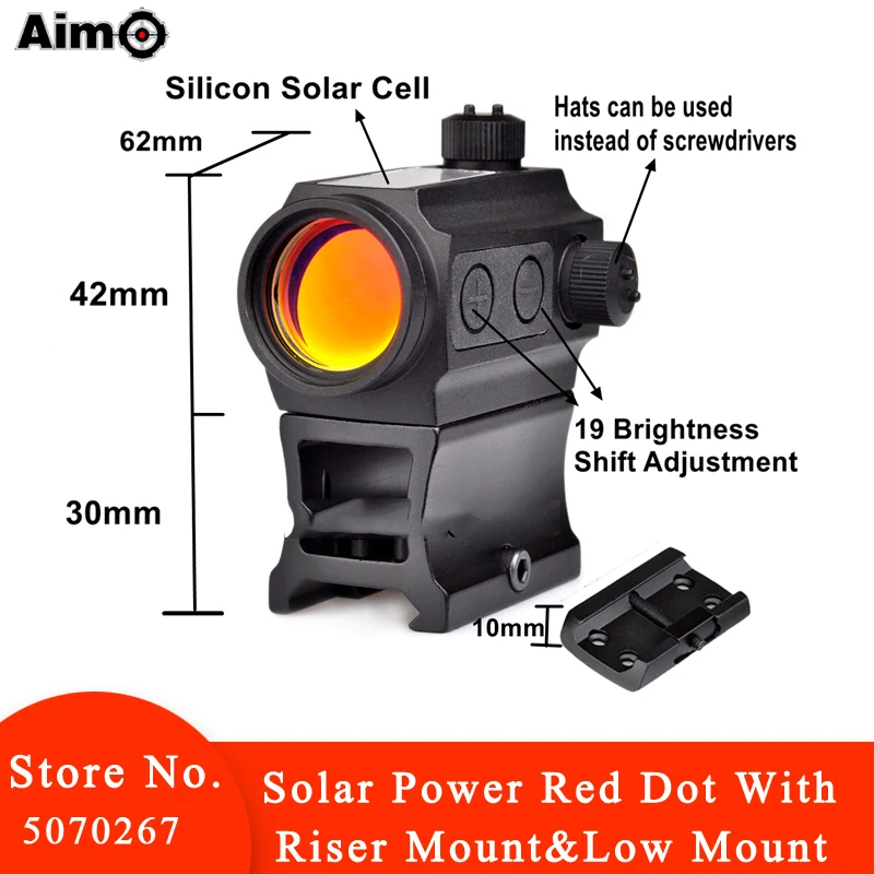 

Aim-O Red Dot Gun Scope Optic Sight Holosun Aiming Device QD Holosun Hunting Rifle Scope Weapons Riflescopes AO5069