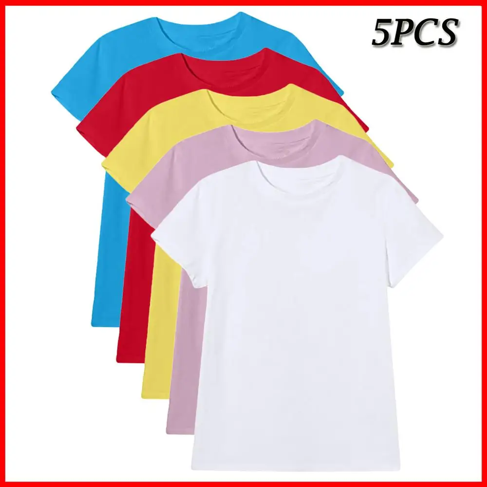 5PCS - C 5 шт., мужские Модные летние рубашки, красивые футболки для мальчиков размера плюс, хлопковые футболки с коротким рукавом, топы, chemise homme - Цвет: 5PCS - C