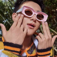 Новые квадратные солнцезащитные очки в стиле хип-хоп для женщин и мужчин модные забавные солнцезащитные очки унисекс уникальные овальные очки ярких цветов Gafas UV400